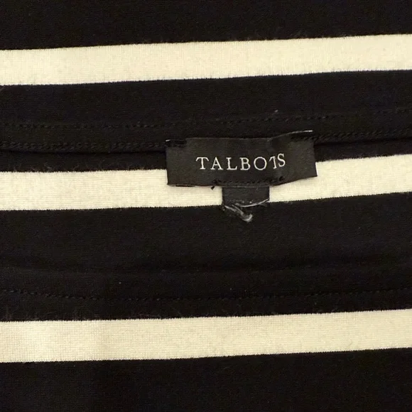 Talbots Black and White Striped Tank Top - Picture 2 of 4